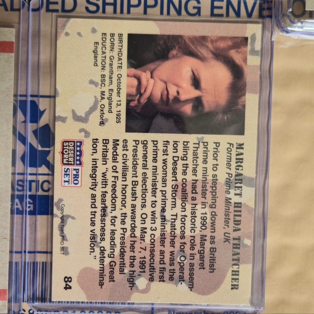 7 Topps 1991 Desert Storm War Cards Including Graded Card - Picture 14 of 15